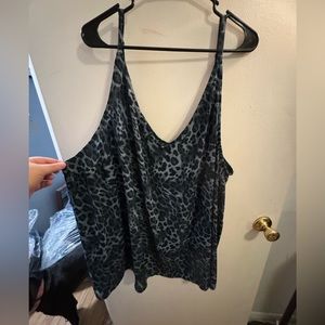 Blue cheetah tank top